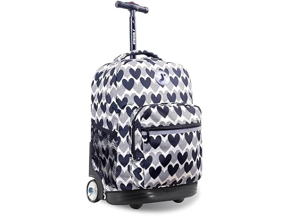 J World Sunrise Rolling Backpack, Heart Dot