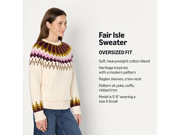 Amazon Essentials Women Oversized-fit Fair Sweater