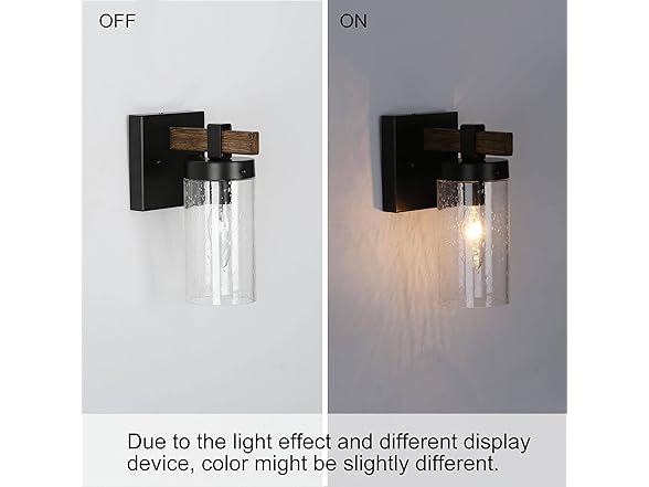 GEPOW GEPOW Sconces Wall Lighting, 1-Light Black and Fa