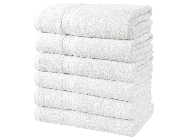 Simply Lofty 6 Pack 100% Cotton Bath Towel Set - 24 x 46", White