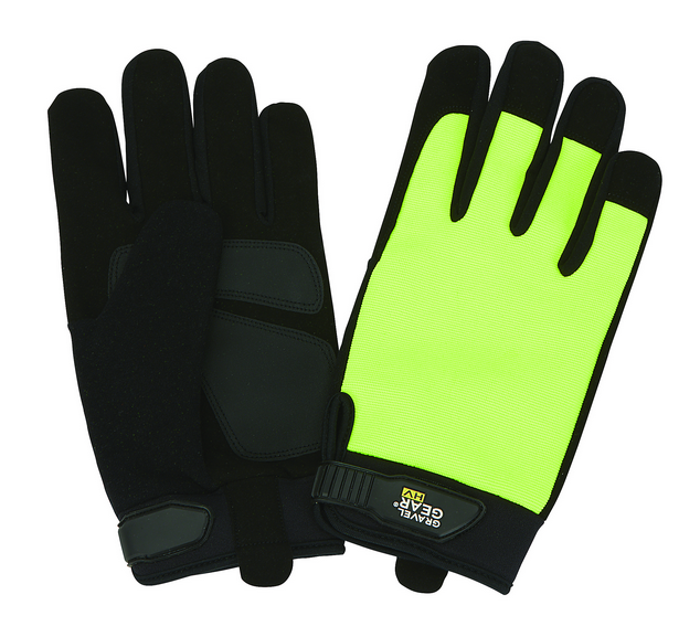 Gravel Gear Hi-Vis Synthetic Leather Palm Gloves - Gallery 3