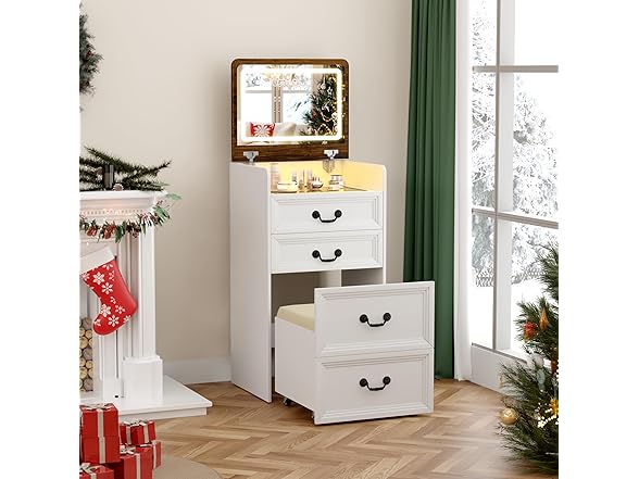 ChicFurnit Makeup Vanity,3-in-1 Vanity Desk