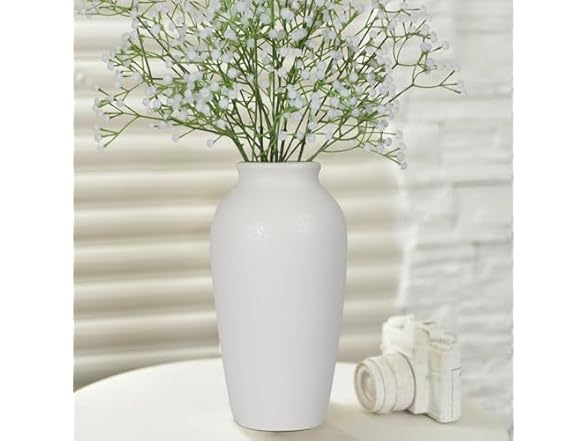 ysnn 11.6" Tall White Ceramic Vase