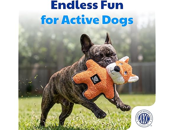 American Kennel Club Plush Dog Toy with Squeaker- Fox