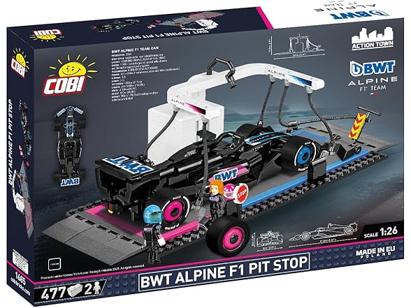 COBI BWT Alpine F1 Pit Stop Building Set, 477 Pieces