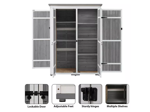 WhizMax 65.7" Garden Shed w/ Shelves -Choose Color