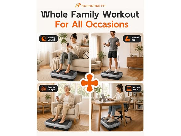 HOPHORSE Vibration Plate 460lb Cap