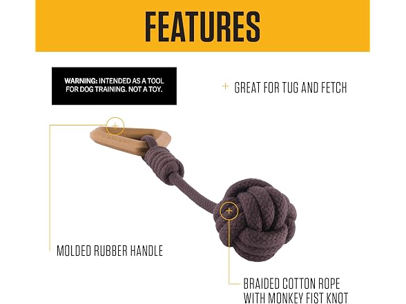 Carhartt Rubber Monkey Fist Dog Pull Blaze Orange