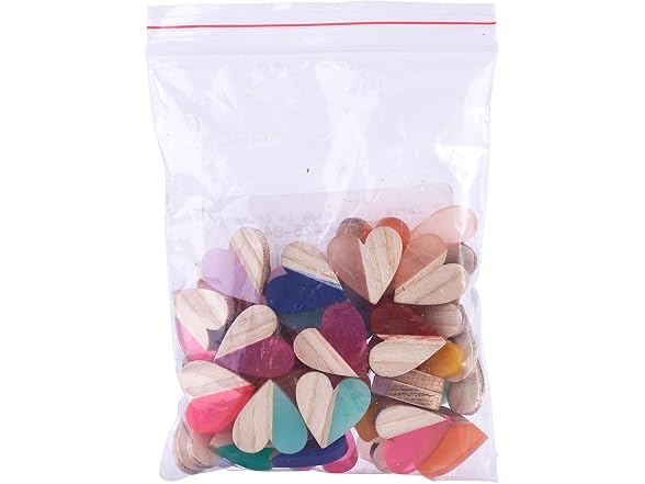 Pandahall 50Pcs Resin & Wood Heart Cabochons - Gallery 7