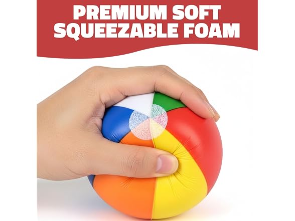 Foam Beach Balls, 2.5 Inch, Sold Deflated, Pack of 24