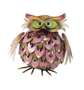 10" Solar Iron Owl - Gallery 2