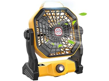 $14.99, Was $29.49, 49% Off! JINLICTE Camping Fan with LED Lantern dealfomo