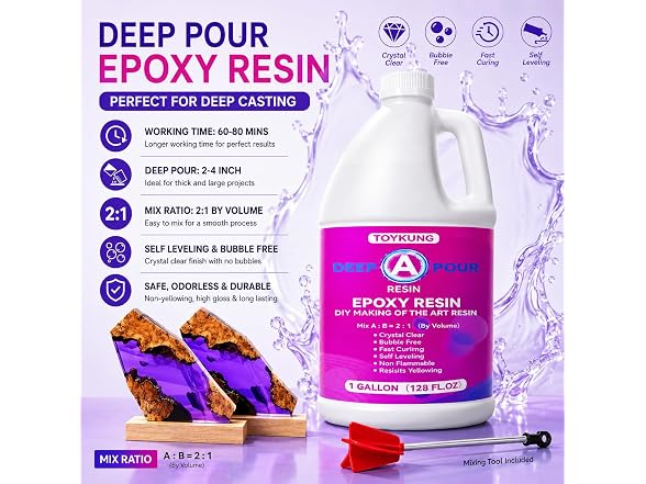 Deep Pour Epoxy Resin, 1.5 Gallon 2 to