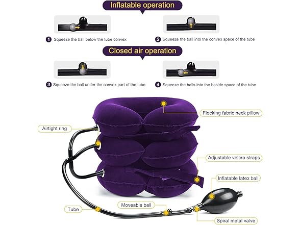 CRABCLAW Cervical Traction Device-Purple