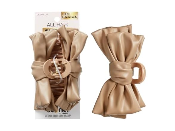 Scunci by Conair faux leather bow claw clip