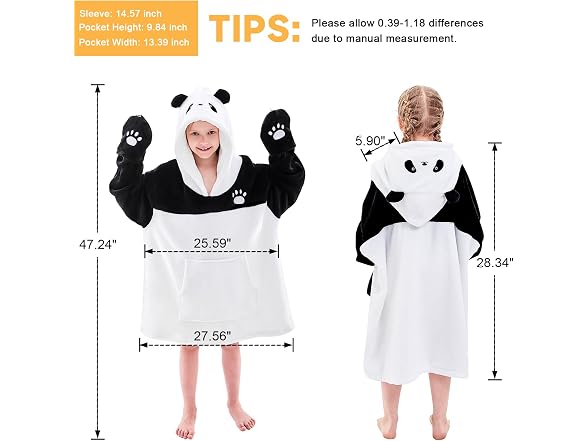 IFNOW Wearable Panda Blanket for Kids