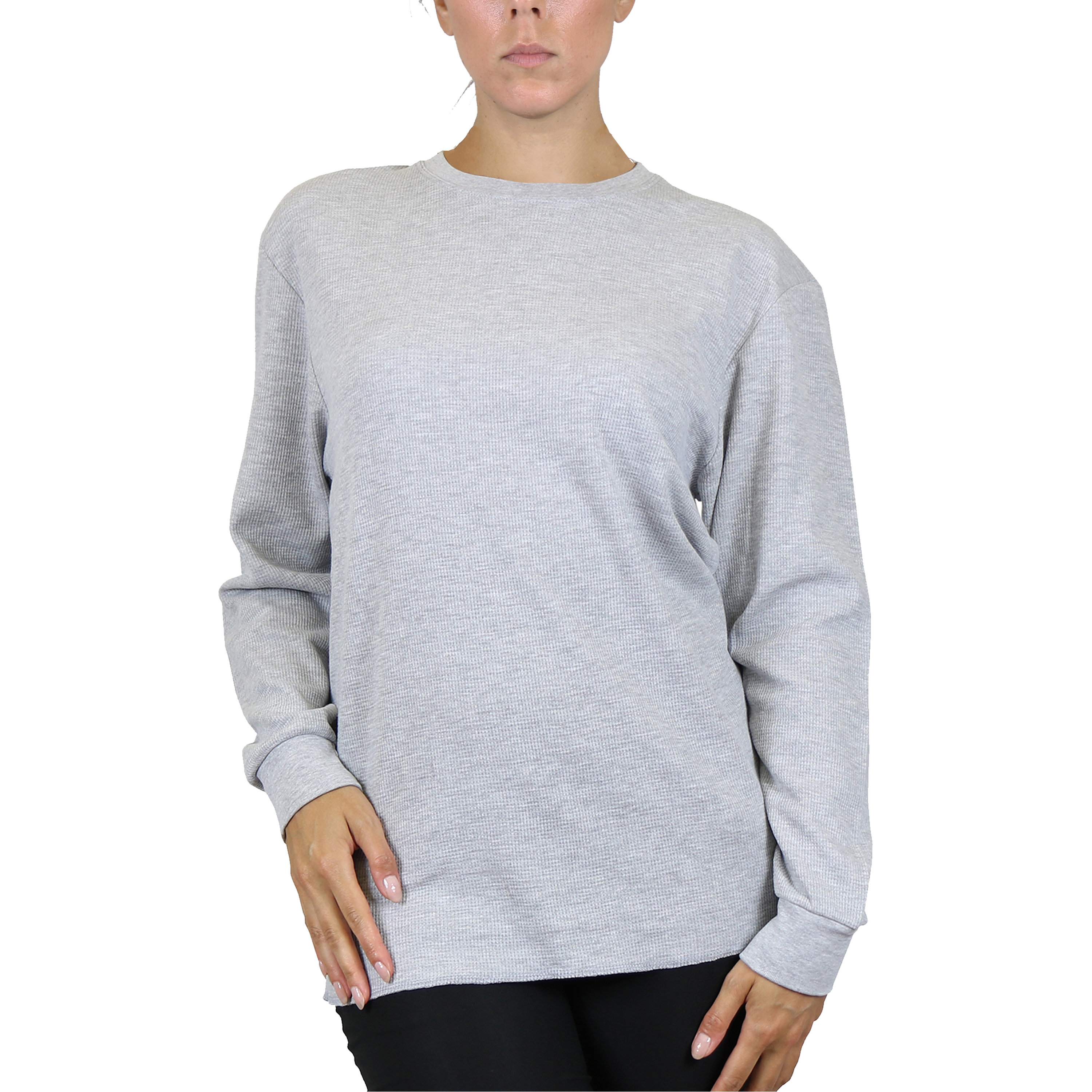 3Pk Asst Womens Waffle-Knit Thermal Shirts - Gallery 17