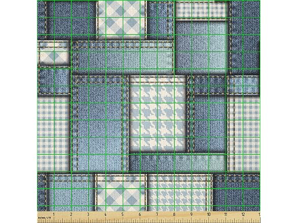 Ambesonne Colorful Fabric by The Yard, Denin Motif