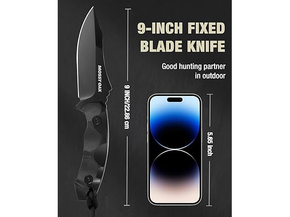 Mossy Oak 9" Hunting Knife with Sheath