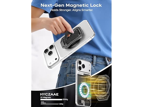 HYCZAAE Black MagSafe Phone Grip Stand