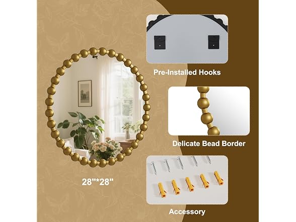 Easly Round Mirror for Wall