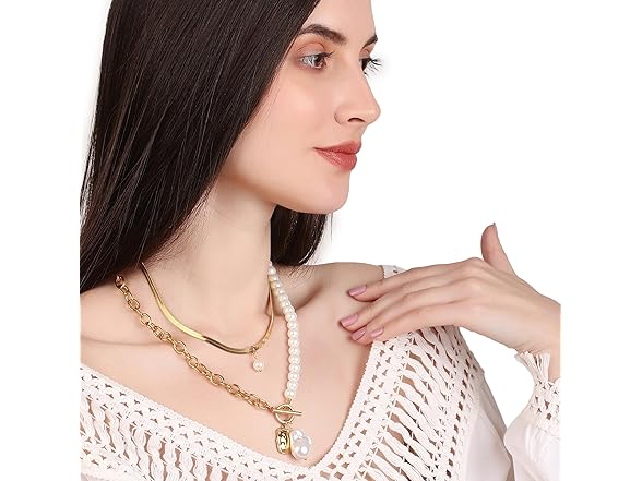 ADORANCE Gold Pearl Necklace