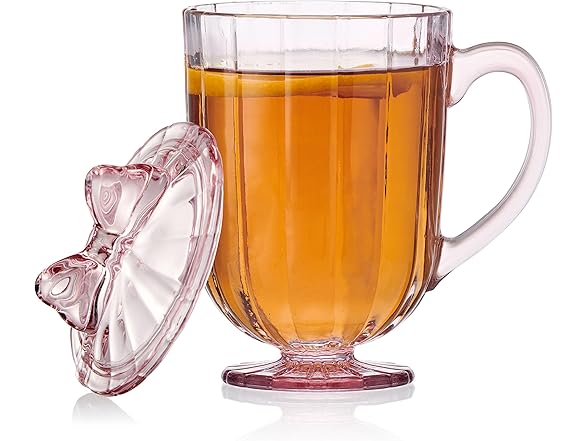 Darbie Angell Bliss Set of 2 Footed Drinking Glasses with Lid