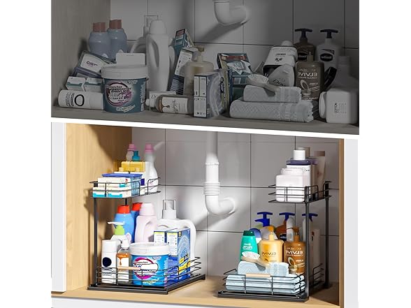 2 Pack Under Cabinet Storage Organizers