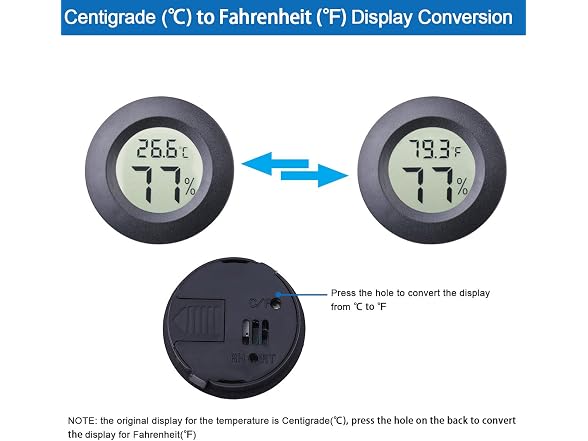Veanic CON-129 (2 Pack) Mini Digital Hygrometer - Gallery 3