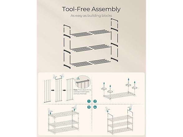 SONGMICS Shoe Rack 3-Tier 11.8 x 26.8 x 21.7 Inch