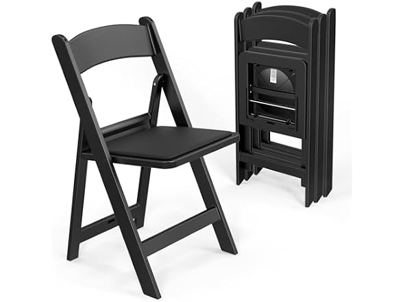 VINGLI Resin Folding Chairs with Cushion 4pk