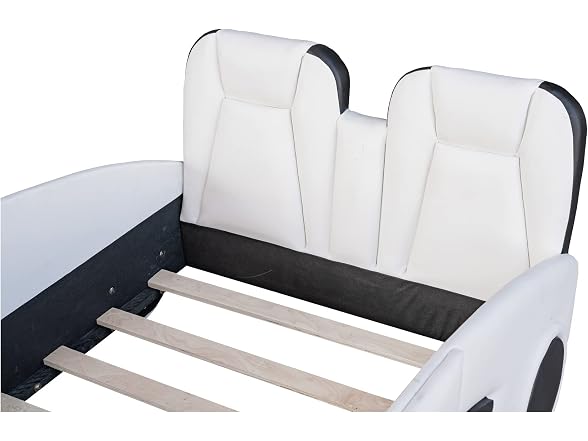 FridayParts Twin Race Car Bed, White