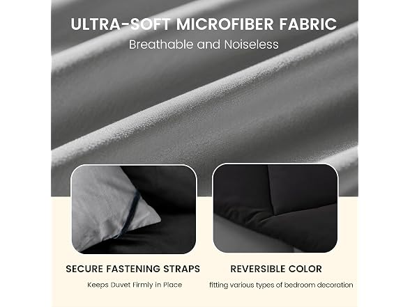 Twin Lightweight Soft Bedding Set Grey