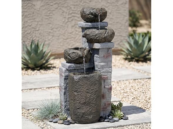 Sunnydaze Decor 30in Solar Bowl Fountain Brown - Gallery 6