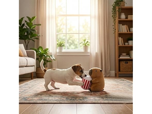 SPOT Capybara with Popcorn Plush Dog Toy