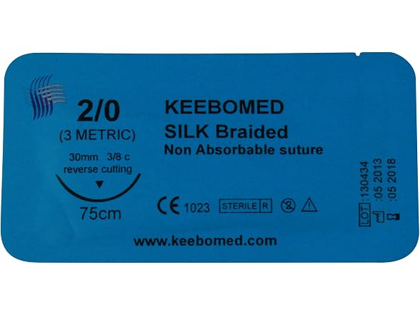 keebomed Veterinary Sutures Silk Braided Size 2/0