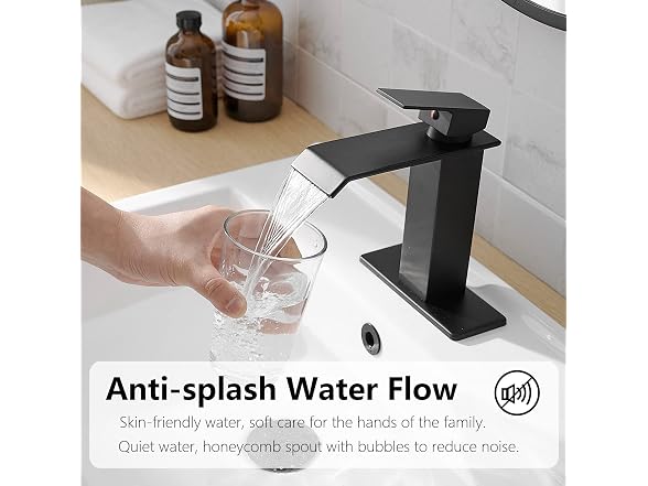 BATHLAVISH Matte Black Bathroom Sink Faucet