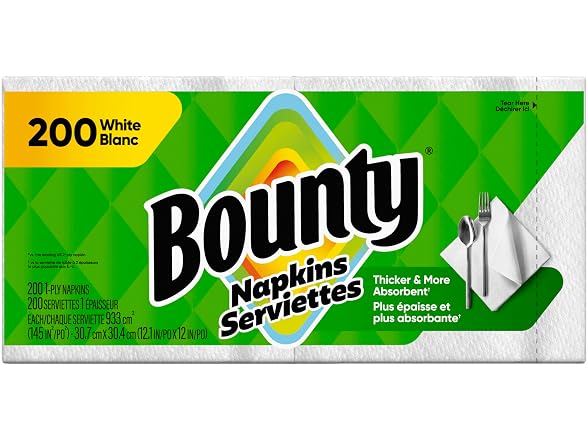 Bounty Paper Napkins White 200ct