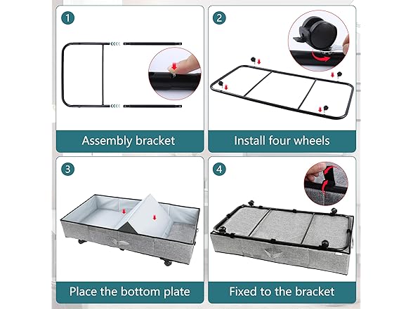 Supowin Under Bed Storage with Wheels