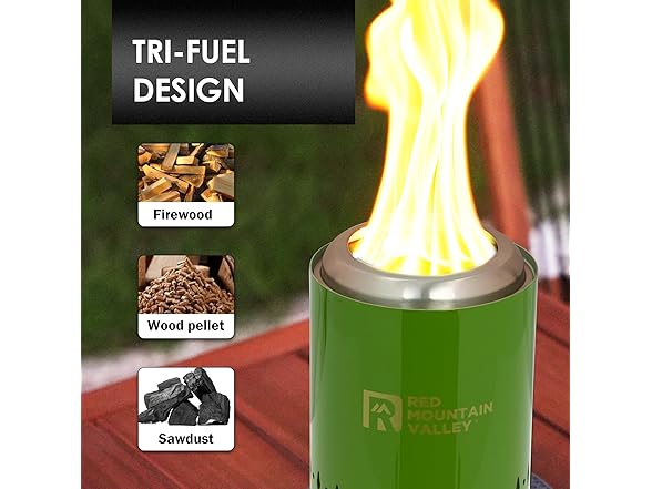 Red Mountain Valley Smokeless Tabletop Fire Pit, Green