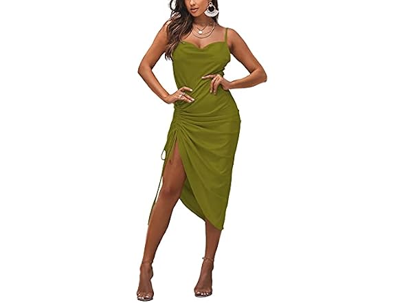 Lyaner Women (S) Satin Spaghetti Straps Dresses