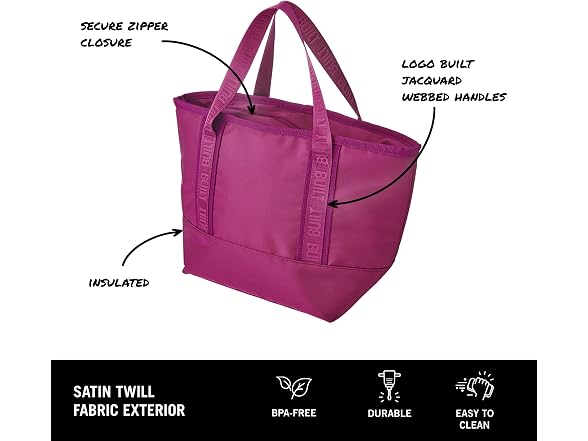 BUILT Mercer Lunch Bag, Pink Plum