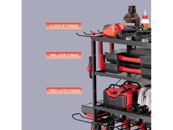 Dixiao 4 Layer Wall Mount Power Tool Organizer