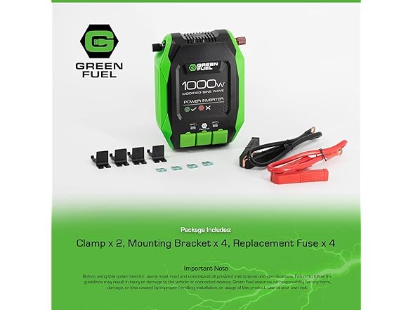 GREEN FUEL AD20003G 1000W Power Inverter