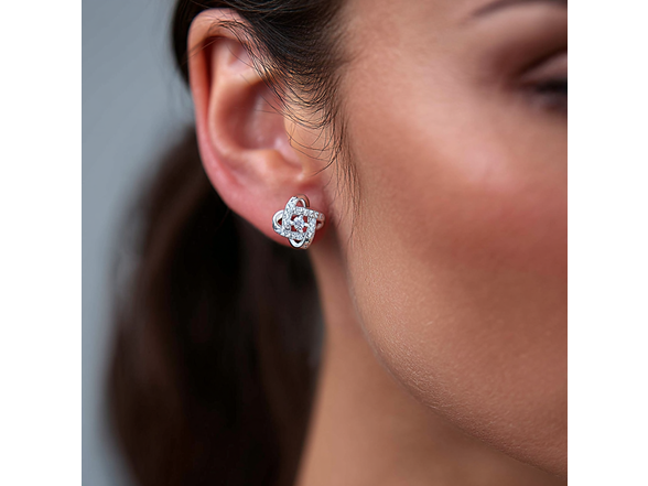 Sterling Silver Love Knot Stud Earrings