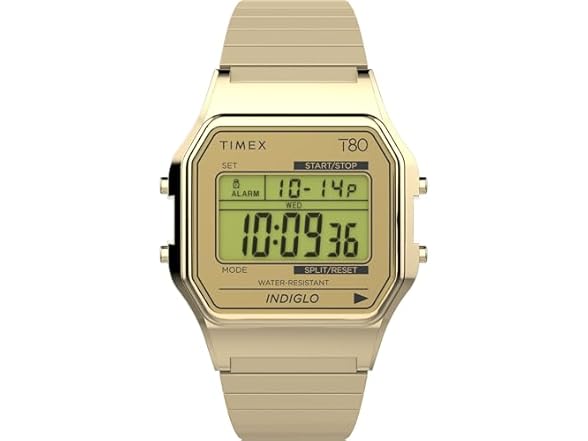 Timex Unisex T80 34mm Watch GoldTone