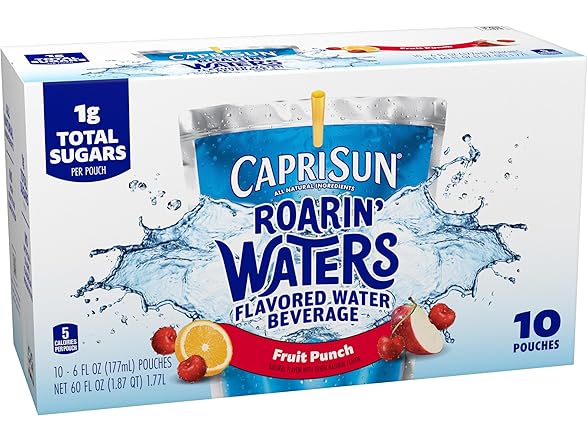 10CT Capri Sun Roarin' Waters Fruit Punch Flavored