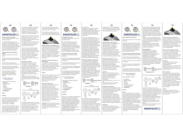 Hansfelds 0-300psi Pressure Gauge