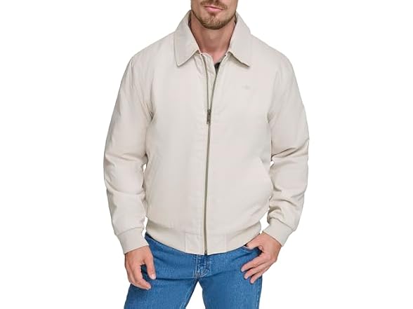 Dockers Men Micro Twill Golf Bomber Jacket