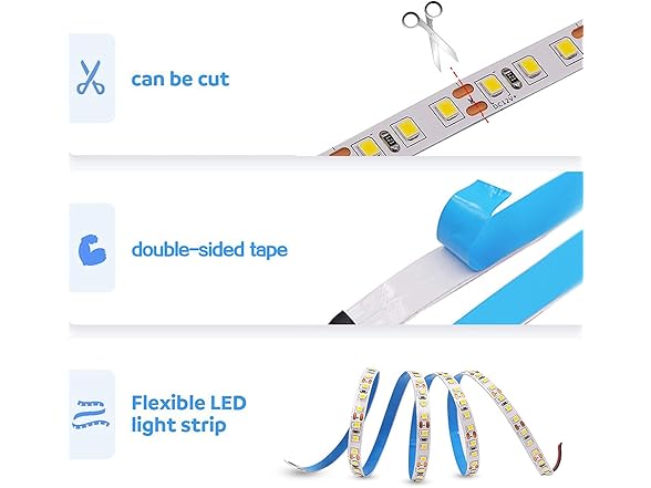 KXZM 12V 16.4ft LED Strip Light 2 Pack